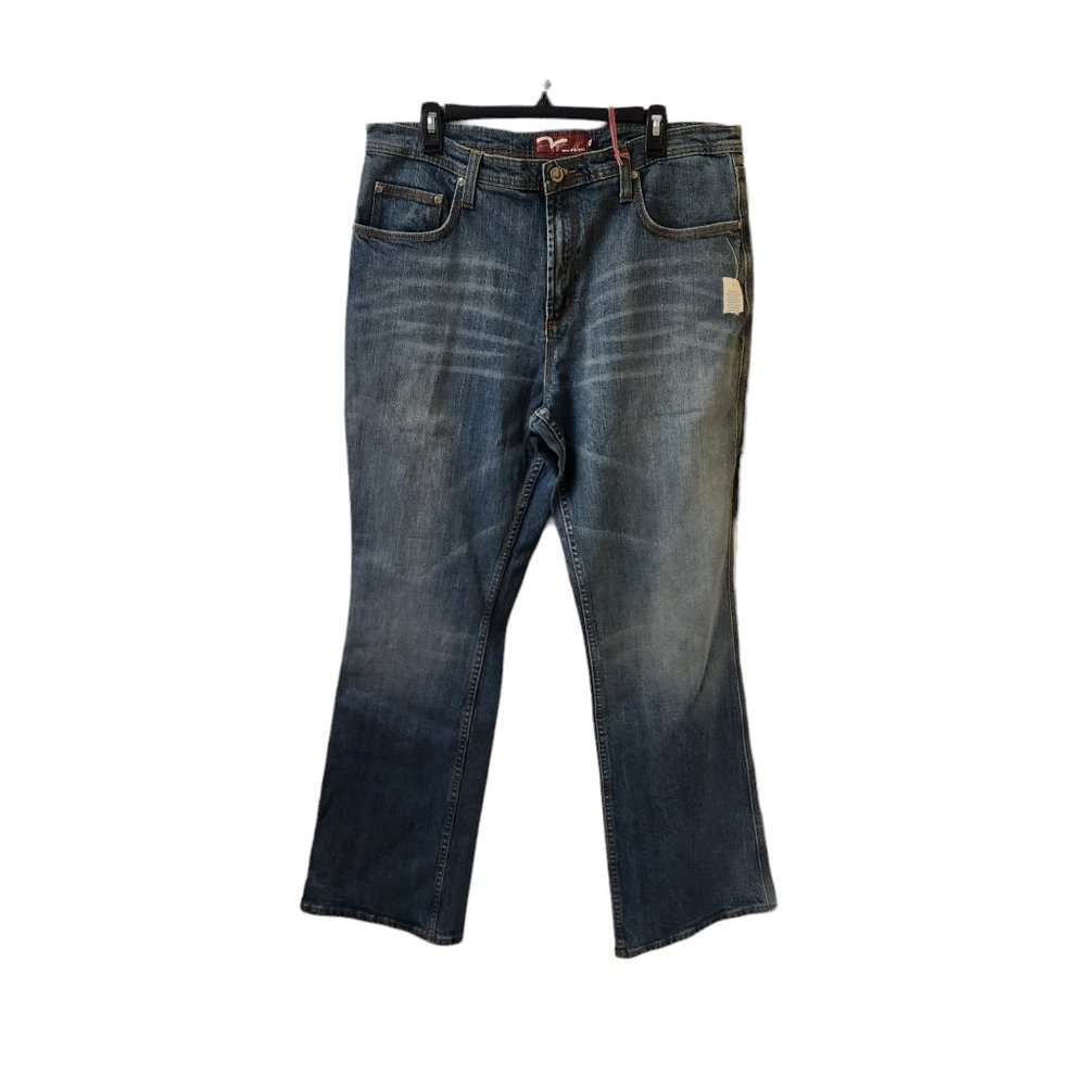 Miss Vigoss NWT Blue Bootcut Jeans Size 19 Juniors High Rise Whiskered